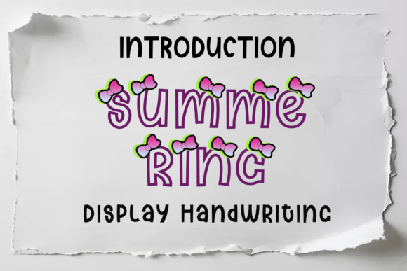 Summering: A Natural Handwriting Font for Editorial Design